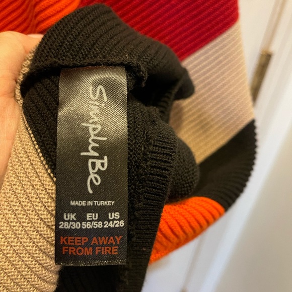 SimplyBe Chevron Sleeveless Midi Sweater Dress Size 24/26 - Picture 4 of 4